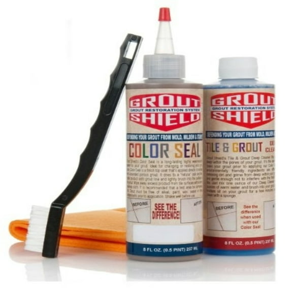 Grout Shield - Restoration Kit – Tile & Grout Cleaner and Sealer (Sandstone)