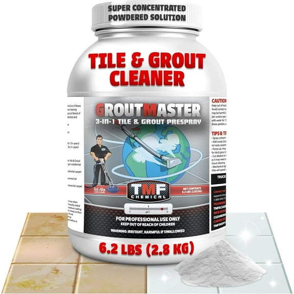 GroutMaster Tile, Grout & Carpet Cleaner - Fast Dissolving Powdered Cleaning Solution, Deep Cleaning Formula for Tough Stains & Grease, Ideal for Residential & Commercial Use, 6 lbs
