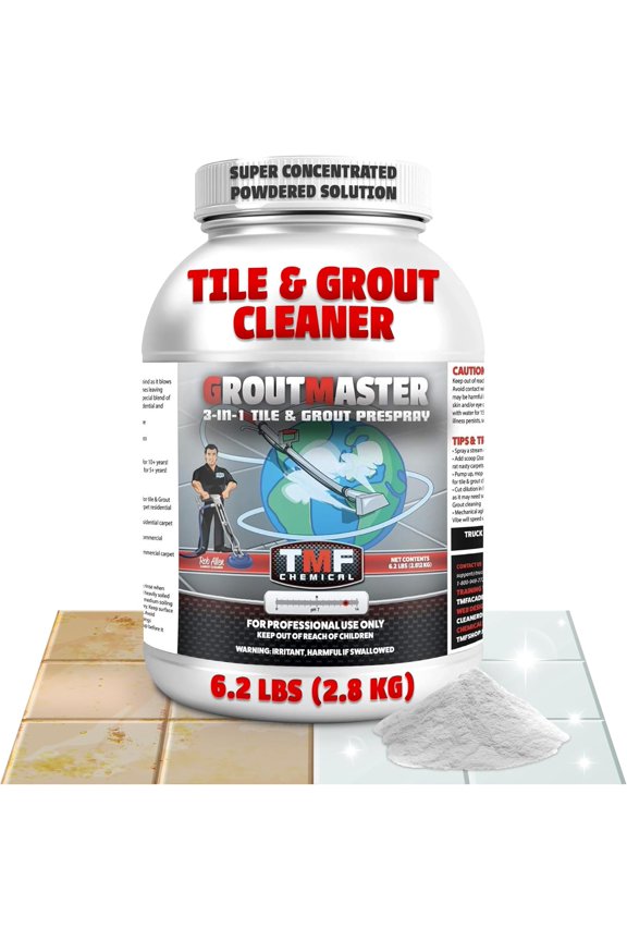 GroutMaster Tile, Grout & Carpet Cleaner - Fast Dissolving Powdered Cleaning Solution, Deep Cleaning Formula for Tough Stains & Grease, Ideal for Residential & Commercial Use, 6 lbs