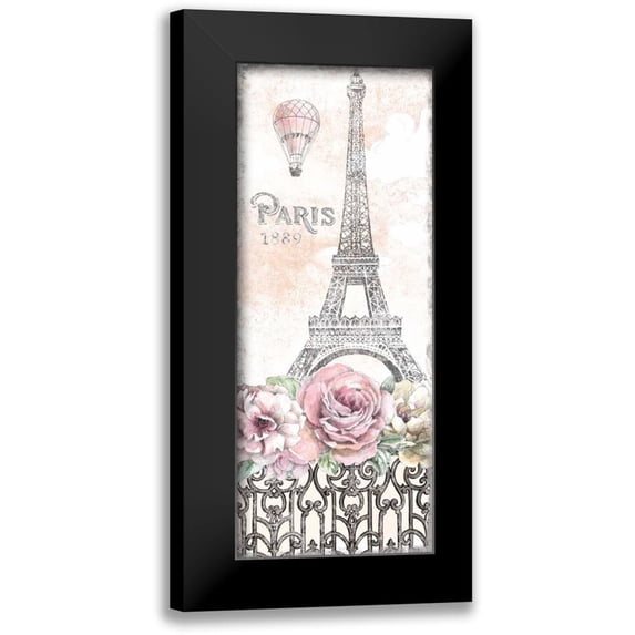 Grove, Beth 10x18 Black Modern Framed Museum Art Print Titled - Paris Roses Panel VIII