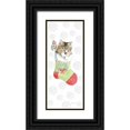 thumbnail image 1 of Grove, Beth 10x18 Black Ornate Wood Framed with Double Matting Museum Art Print Titled - Christmas Kitties IV Snowflakes, 1 of 4
