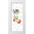 thumbnail image 1 of Grove, Beth 10x18 White Modern Wood Framed Museum Art Print Titled - Christmas Kitties IV Snowflakes, 1 of 4