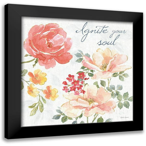 Grove, Beth 12x12 Black Modern Framed Museum Art Print Titled - Floral Focus III