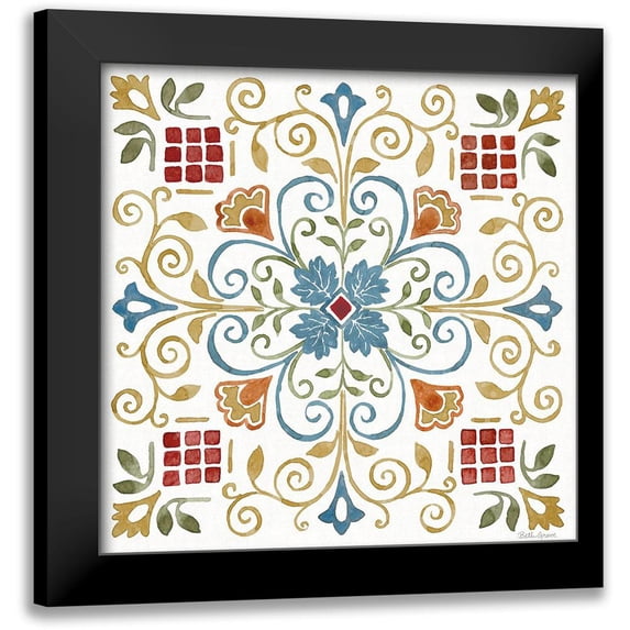 Grove, Beth 12x12 Black Modern Framed Museum Art Print Titled - Mediterranean Motif IV