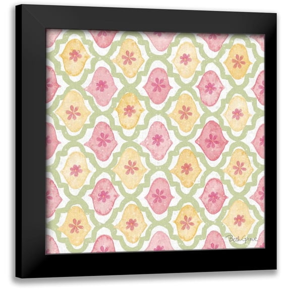 Grove, Beth 12x12 Black Modern Framed Museum Art Print Titled - Springtime Bloom Pattern IVA