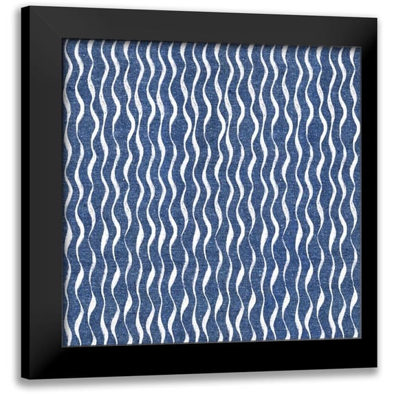 Grove, Beth 12x12 Black Modern Framed Museum Art Print Titled - Stars and Stripes Dark Pattern XA