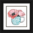 thumbnail image 1 of Grove, Beth 12x12 Black Ornate Wood Framed with Double Matting Museum Art Print Titled - Floral Teacups II, 1 of 4