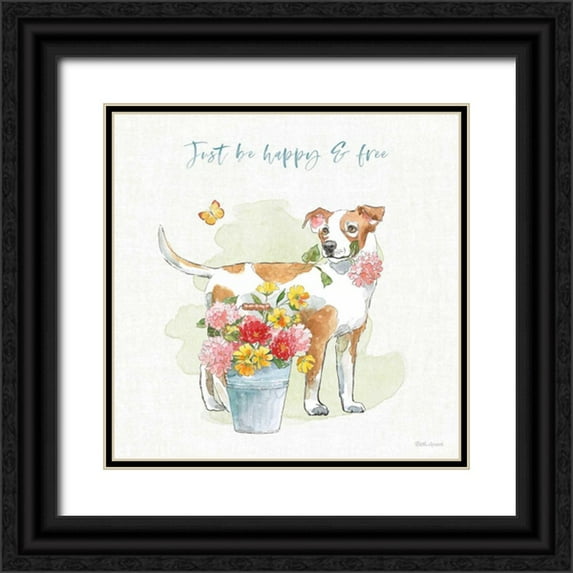 Grove, Beth 12x12 Black Ornate Wood Framed with Double Matting Museum Art Print Titled - Furry Pals IV