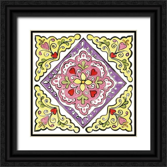 Grove, Beth 12x12 Black Ornate Wood Framed with Double Matting Museum Art Print Titled - Sunny Bouquets VI