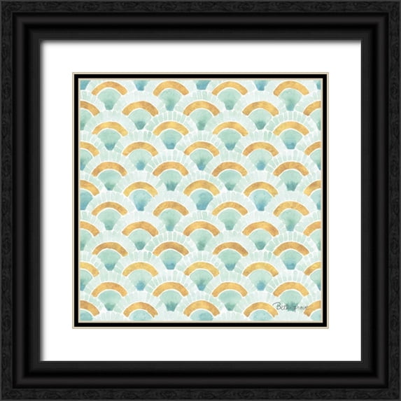 Grove, Beth 12x12 Black Ornate Wood Framed with Double Matting Museum Art Print Titled - Winter Coast Pattern IIA