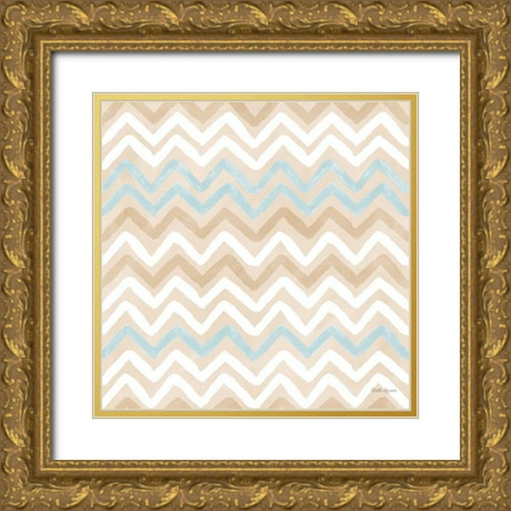 Grove, Beth 12x12 Gold Ornate Wood Framed with Double Matting Museum Art Print Titled - Coastal Baby Pattern XVIII