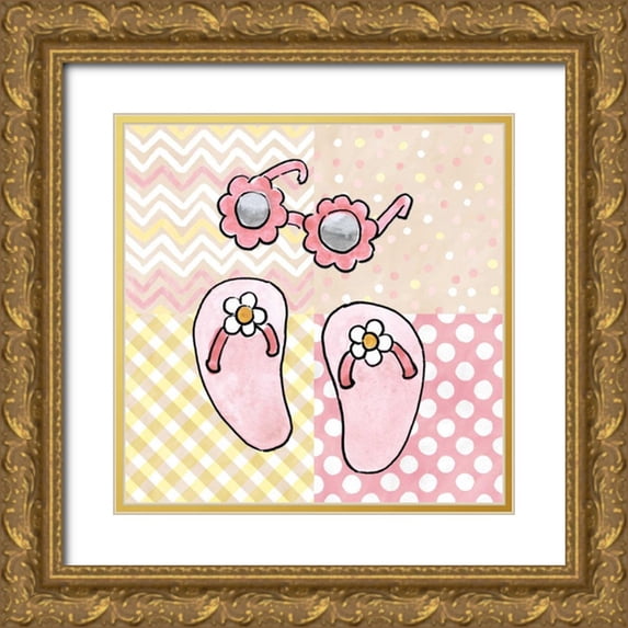 Grove, Beth 12x12 Gold Ornate Wood Framed with Double Matting Museum Art Print Titled - Coastal Baby VII