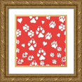 thumbnail image 1 of Grove, Beth 12x12 Gold Ornate Wood Framed with Double Matting Museum Art Print Titled - Paws of Love Pattern IIIC, 1 of 4