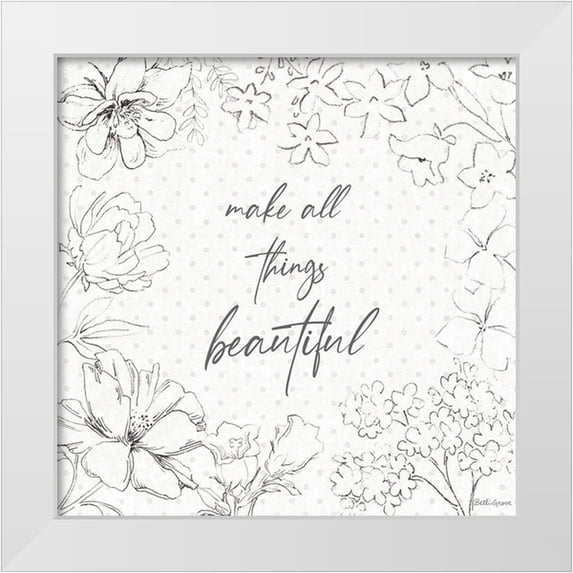 Grove, Beth 12x12 White Modern Wood Framed Museum Art Print Titled - Peaceful Petals IX Neutral