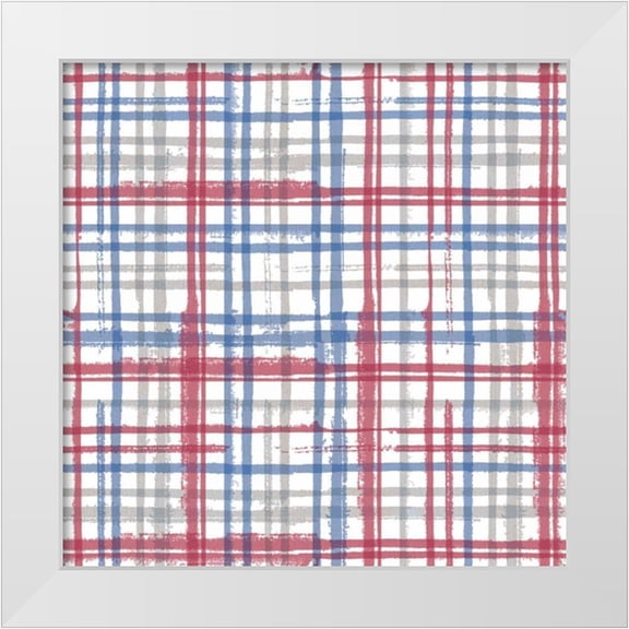 Grove, Beth 12x12 White Modern Wood Framed Museum Art Print Titled - Stars and Stripes Dark Pattern VIII