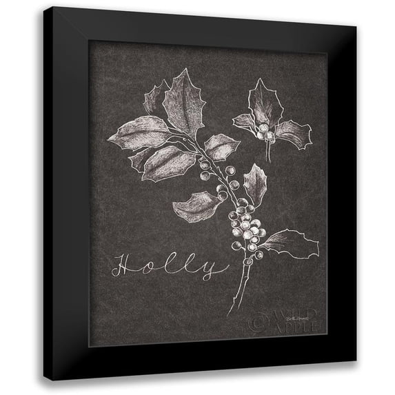 Grove, Beth 12x14 Black Modern Framed Museum Art Print Titled - Black and White Chalkboard Christmas II