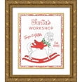 thumbnail image 1 of Grove, Beth 12x14 Gold Ornate Wood Framed with Double Matting Museum Art Print Titled - Chalkboard Christmas Signs I on White, 1 of 4