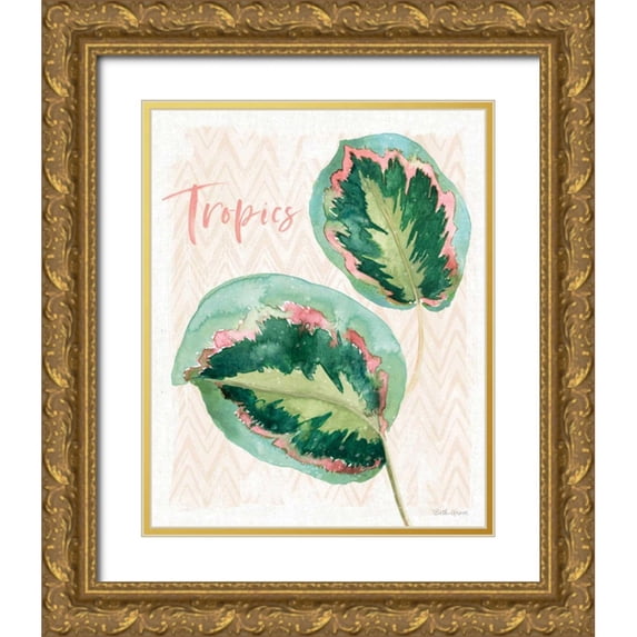 Grove, Beth 12x14 Gold Ornate Wood Framed with Double Matting Museum Art Print Titled - From the Jungle XI