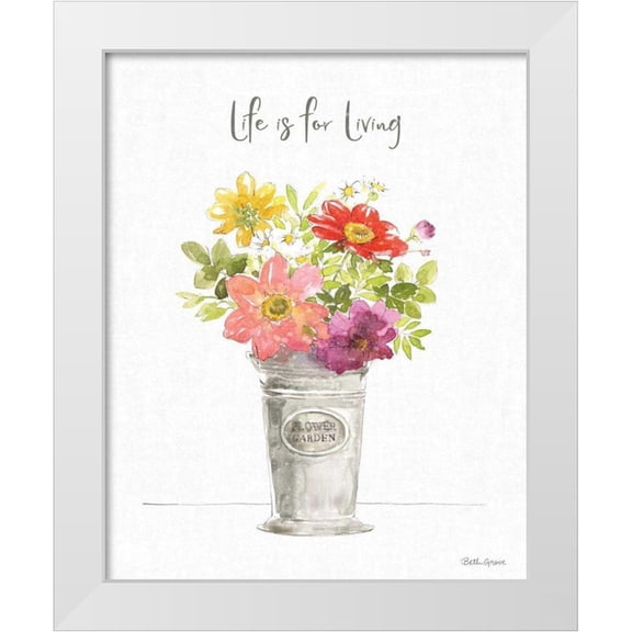 Grove, Beth 12x14 White Modern Wood Framed Museum Art Print Titled - Farmhouse Floral IX