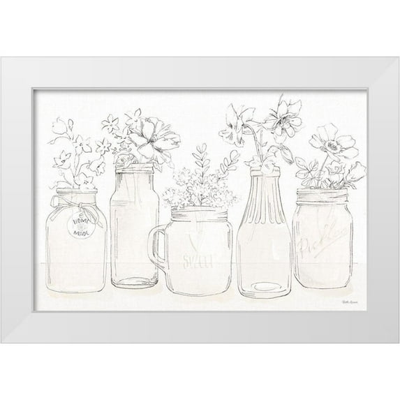 Grove, Beth 14x11 White Modern Wood Framed Museum Art Print Titled - Peaceful Petals I Neutral