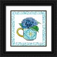 thumbnail image 1 of Grove, Beth 15x15 Black Ornate Wood Framed with Double Matting Museum Art Print Titled - Floral Teacup III Vine Border, 1 of 4
