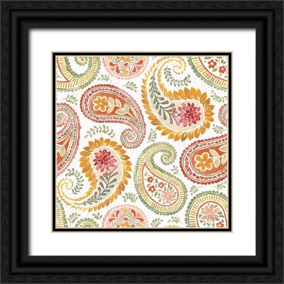 Grove, Beth 15x15 Black Ornate Wood Framed with Double Matting Museum Art Print Titled - Harvest Bouquet Pattern IIIA