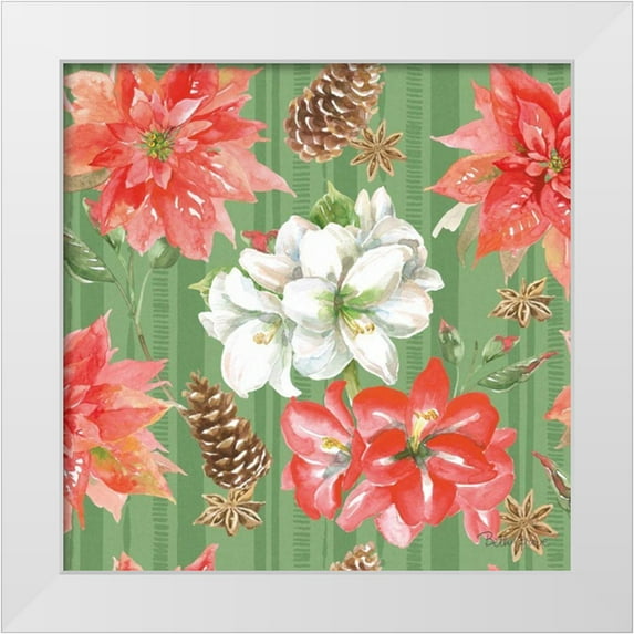 Grove, Beth 15x15 White Modern Wood Framed Museum Art Print Titled - Holiday Flora Pattern IB