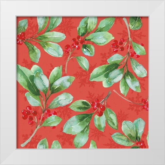 Grove, Beth 15x15 White Modern Wood Framed Museum Art Print Titled - Holiday Flora Pattern VB