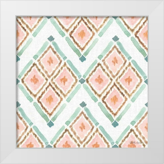 Grove, Beth 15x15 White Modern Wood Framed Museum Art Print Titled - Watercolor Coast Pattern VA