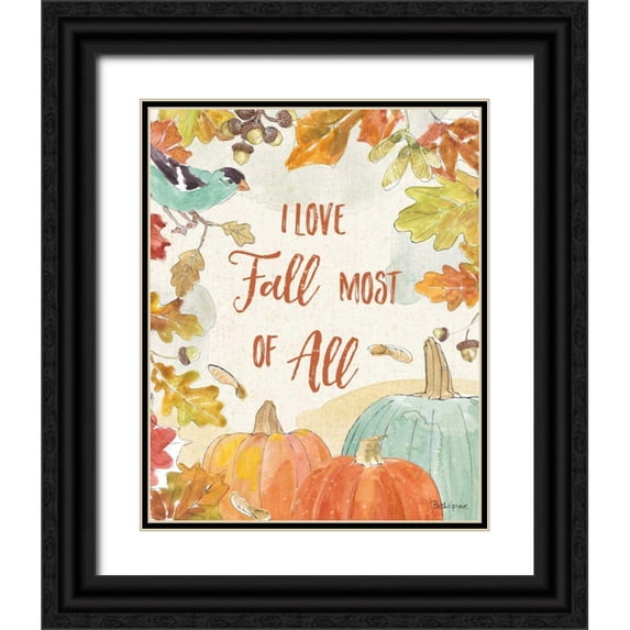 Grove, Beth 15x18 Black Ornate Wood Framed with Double Matting Museum Art Print Titled - Falling for Fall V