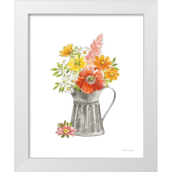 Grove, Beth 15x18 White Modern Wood Framed Museum Art Print Titled - Farmhouse Floral VII White