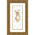 thumbnail image 1 of Grove, Beth 15x32 Gold Ornate Wood Framed with Double Matting Museum Art Print Titled - Christmas Kitties III Snowflakes, 1 of 4