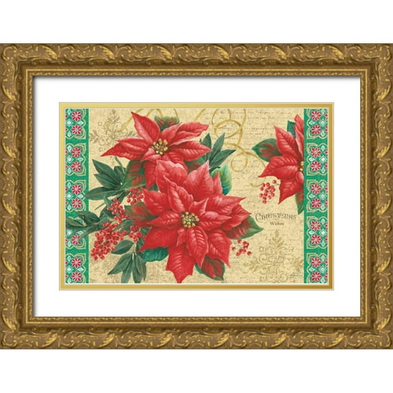 Grove, Beth 18x13 Gold Ornate Wood Framed with Double Matting Museum Art Print Titled - Christmas Floral