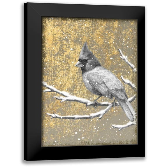 Grove, Beth 19x24 Black Modern Framed Museum Art Print Titled - Winter Birds Cardinal Neutral