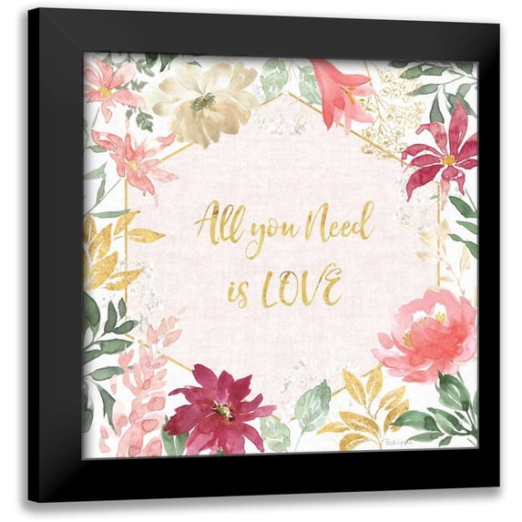Grove, Beth 20x20 Black Modern Framed Museum Art Print Titled - All You Need is Love III