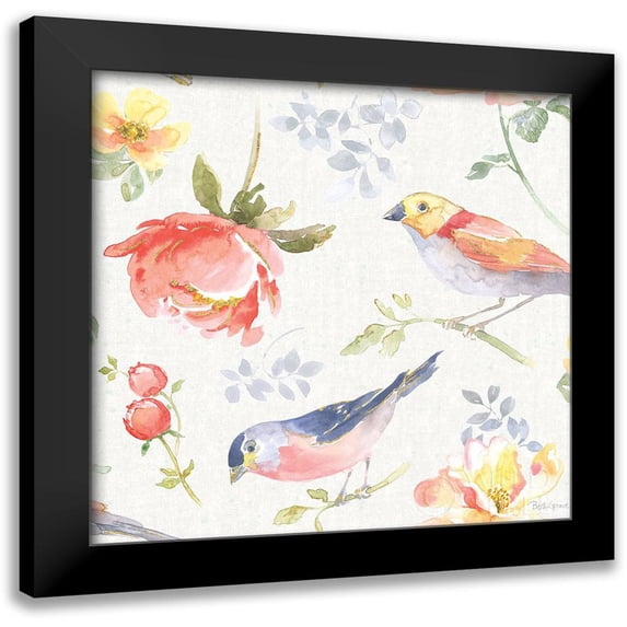 Grove, Beth 20x20 Black Modern Framed Museum Art Print Titled - Floral Focus Pattern IIIA