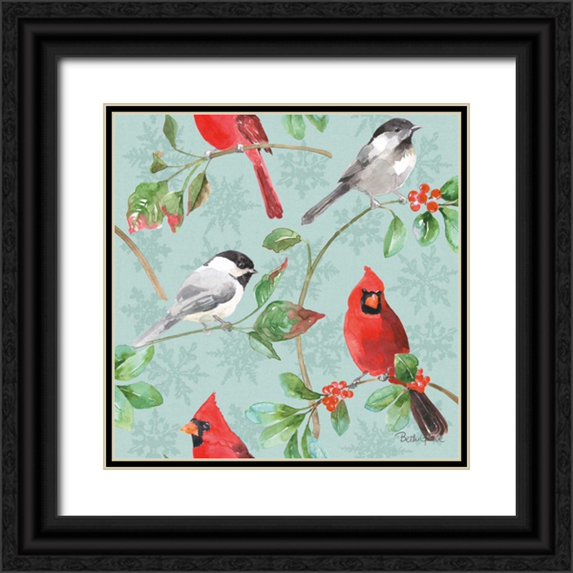 Grove, Beth 20x20 Black Ornate Wood Framed with Double Matting Museum Art Print Titled - Holiday Flora Pattern IIIC