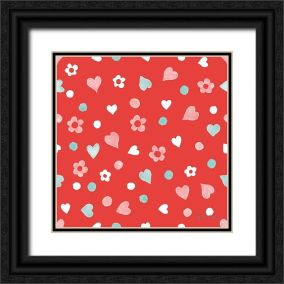 Grove, Beth 20x20 Black Ornate Wood Framed with Double Matting Museum Art Print Titled - Paws of Love Pattern IIC