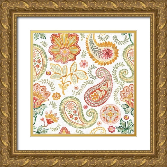 Grove, Beth 20x20 Gold Ornate Wood Framed with Double Matting Museum Art Print Titled - Harvest Bouquet Pattern VIIA