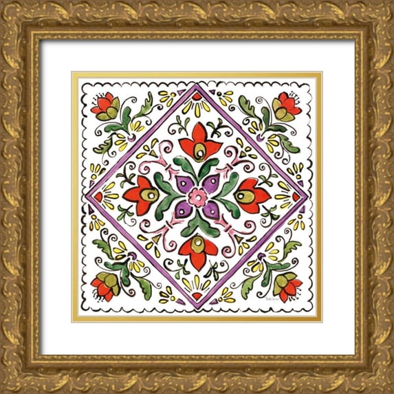 Grove, Beth 20x20 Gold Ornate Wood Framed with Double Matting Museum Art Print Titled - Sunny Bouquets VII