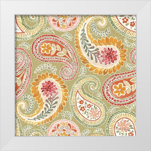 Grove, Beth 20x20 White Modern Wood Framed Museum Art Print Titled - Harvest Bouquet Pattern IIIB