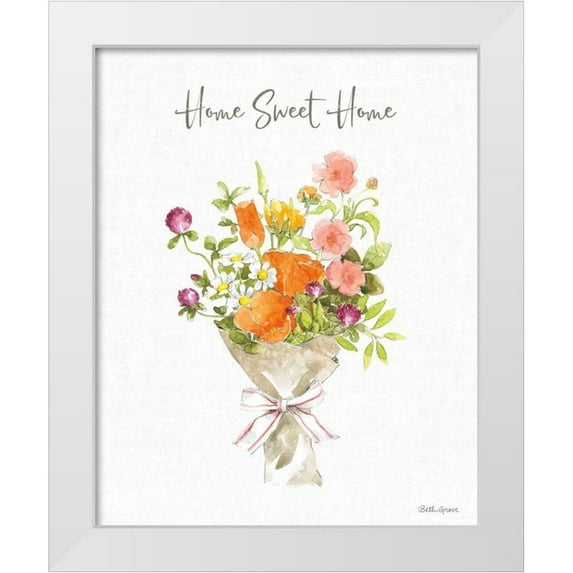 Grove, Beth 20x24 White Modern Wood Framed Museum Art Print Titled - Farmhouse Floral IV