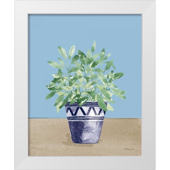 Grove, Beth 20x24 White Modern Wood Framed Museum Art Print Titled - Herb Garden V White Navy