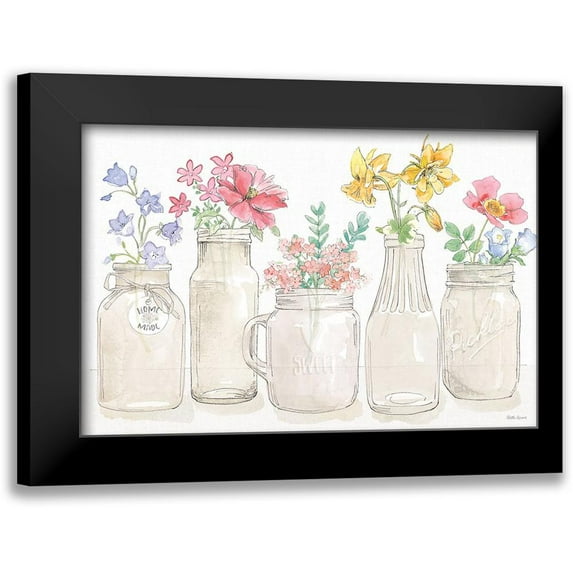 Grove, Beth 24x17 Black Modern Framed Museum Art Print Titled - Peaceful Petals I