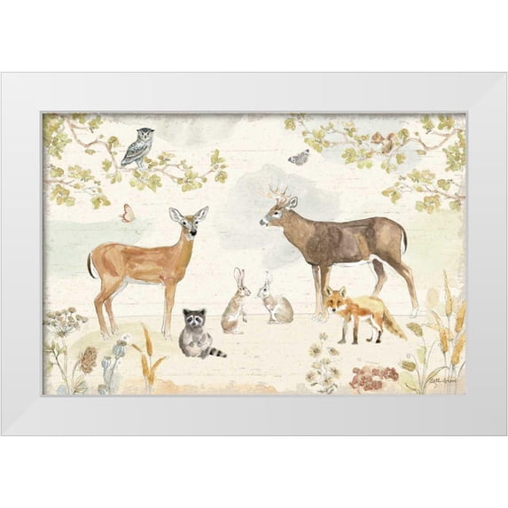 Grove, Beth 24x17 White Modern Wood Framed Museum Art Print Titled - Woodland Wreath I