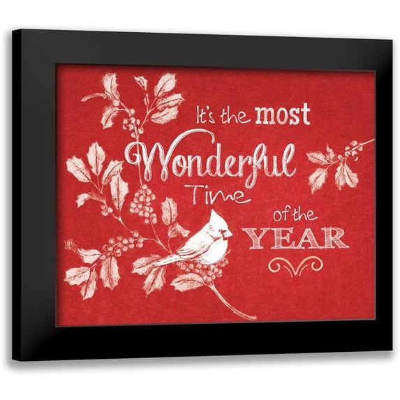 Grove, Beth 24x20 Black Modern Framed Museum Art Print Titled - Chalkboard Christmas Sayings VI on red