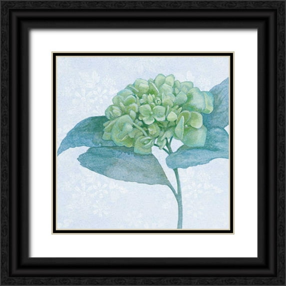 Grove, Beth 26x26 Black Ornate Wood Framed with Double Matting Museum Art Print Titled - Blue Hydrangea II