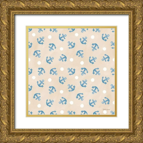 Grove, Beth 26x26 Gold Ornate Wood Framed with Double Matting Museum Art Print Titled - Coastal Baby Pattern XIX