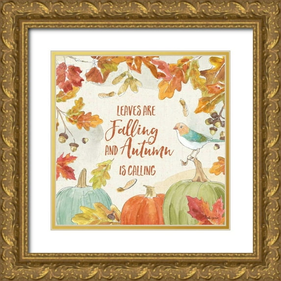 Grove, Beth 26x26 Gold Ornate Wood Framed with Double Matting Museum Art Print Titled - Falling for Fall IV