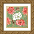 thumbnail image 1 of Grove, Beth 26x26 Gold Ornate Wood Framed with Double Matting Museum Art Print Titled - Holiday Flora Pattern IB, 1 of 4